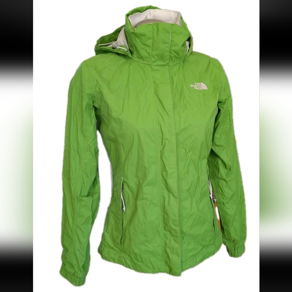 The North Face Women's Green Hooded Jacket Size Small Shell Hyvent